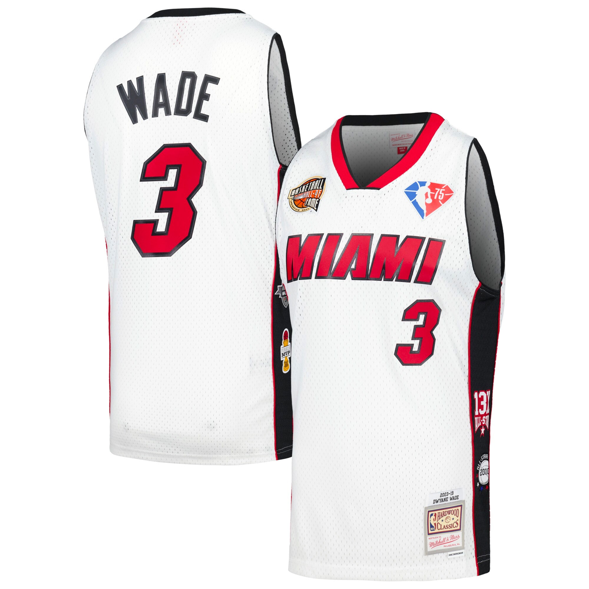 Dwyane Wade Miami Heat Mitchell & Ness Unisex Hall Of Fame Class Of 2023 Throwback Swingman Basketball Jersey - White