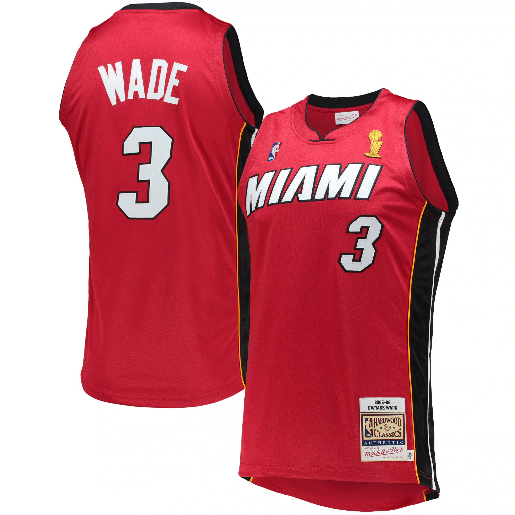 Dwyane Wade Miami Heat Mitchell & Ness 2005-06 Hardwood Classics Authentic Basketball Jersey - Red