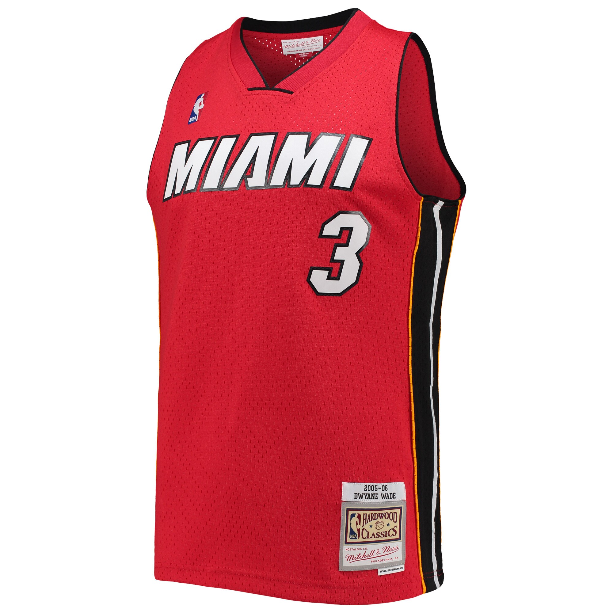 Alternative view of Dwyane Wade Miami Heat Mitchell & Ness Big & Tall Hardwood Classics 2005/06 Swingman Basketball Jersey - Red