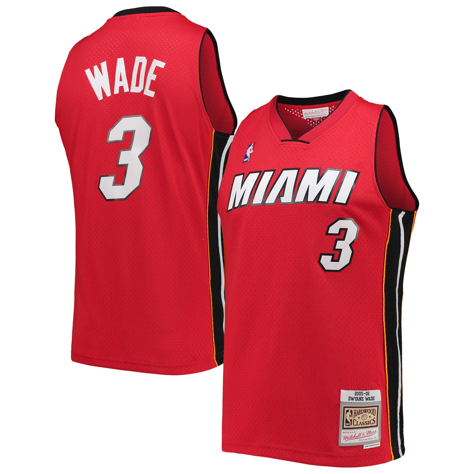 Alternative view of Dwyane Wade Miami Heat Mitchell & Ness Big & Tall Hardwood Classics 2005/06 Swingman Basketball Jersey - Red