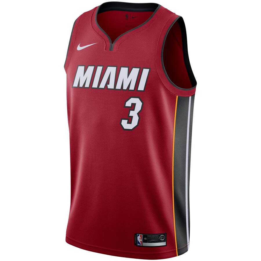 Alternative view of Dwyane Wade Miami Heat Replica Swingman Basketball Jersey - Statement Edition - Red