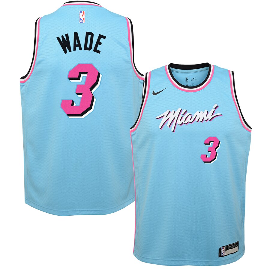 Dwyane Wade Miami Heat Youth Swingman Basketball Jersey Blue - City Edition
