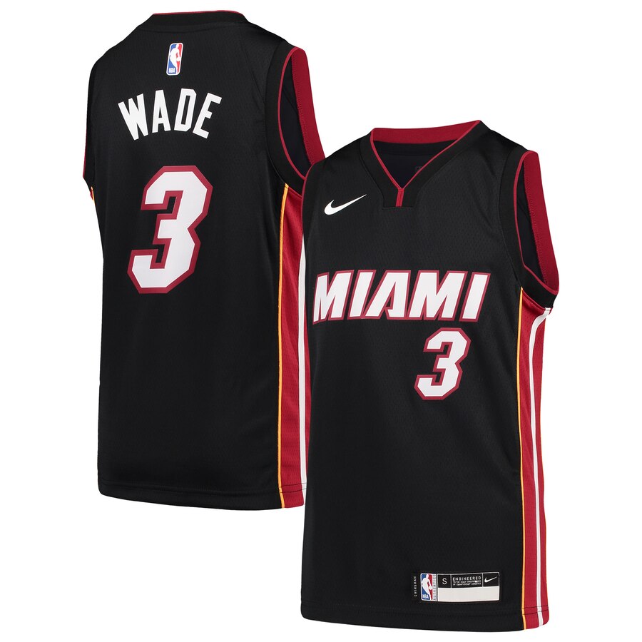 Dwyane Wade Miami Heat Youth Team Swingman Basketball Jersey - Icon Edition - Black