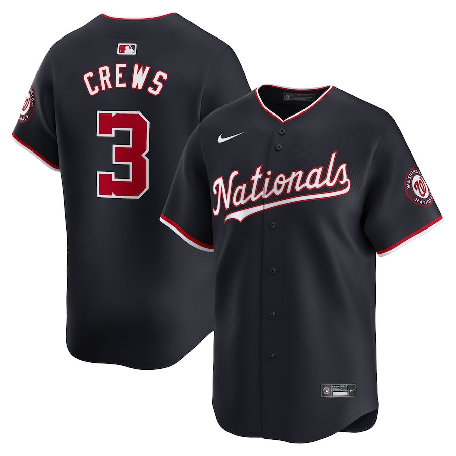 Dylan Crews 3 Washington Nationals Alternate Limited Player Men Baseball Jersey - Navy - JS615 
