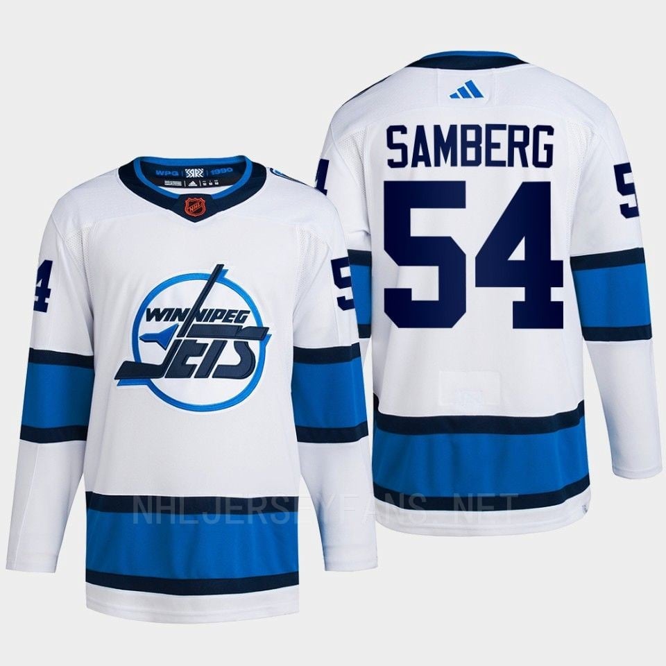 Dylan Samberg 54 Reverse Retro 2.0 2022 Winnipeg Jets White Hockey Jersey Primegreen - JS487 