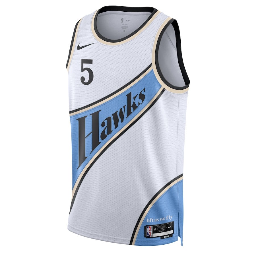 Alternative view of Dyson Daniels 5 Atlanta Hawks Unisex 2024/25 Swingman Player Basketball Jersey - City Edition - White - JS900 