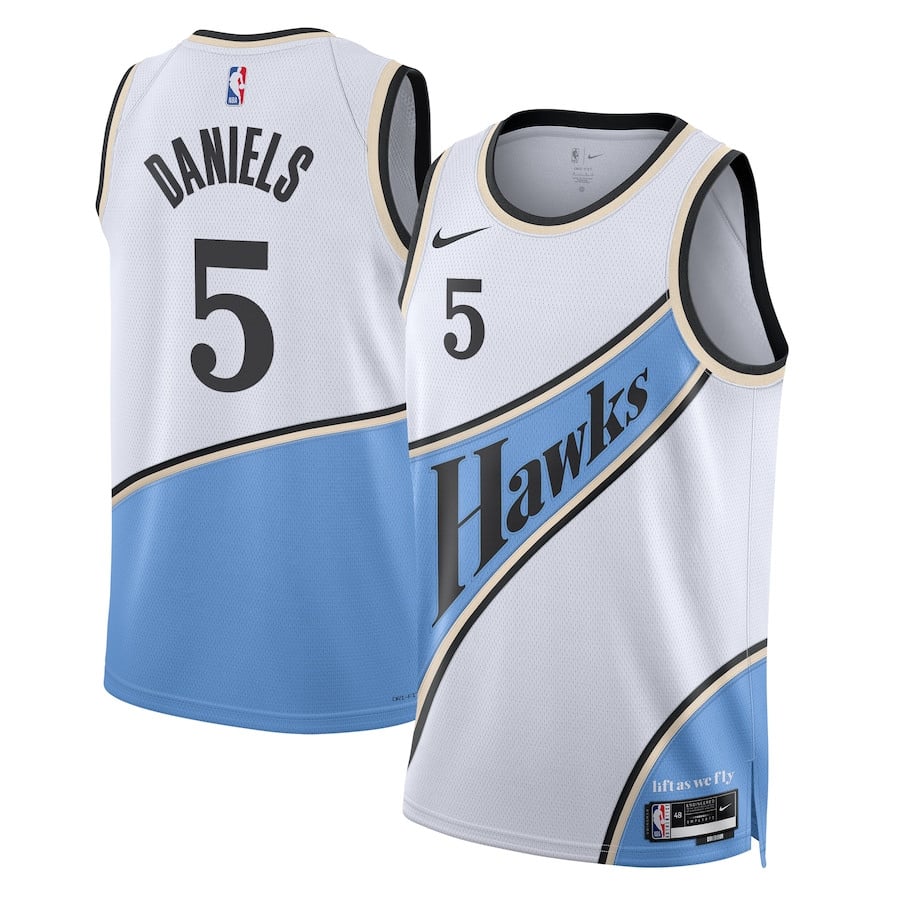 Dyson Daniels 5 Atlanta Hawks Unisex 2024/25 Swingman Player Basketball Jersey - City Edition - White - JS900 