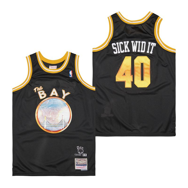 E-40 x Golden State Warriors Swingman Basketball Jersey - Black - JS740 