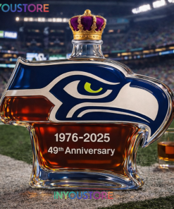 Seattle Seahawks 49th Anniversary Whiskey Bottle