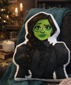 Green Witch Elphaba Illustration Pillow - Wicked Fan Art Collectible