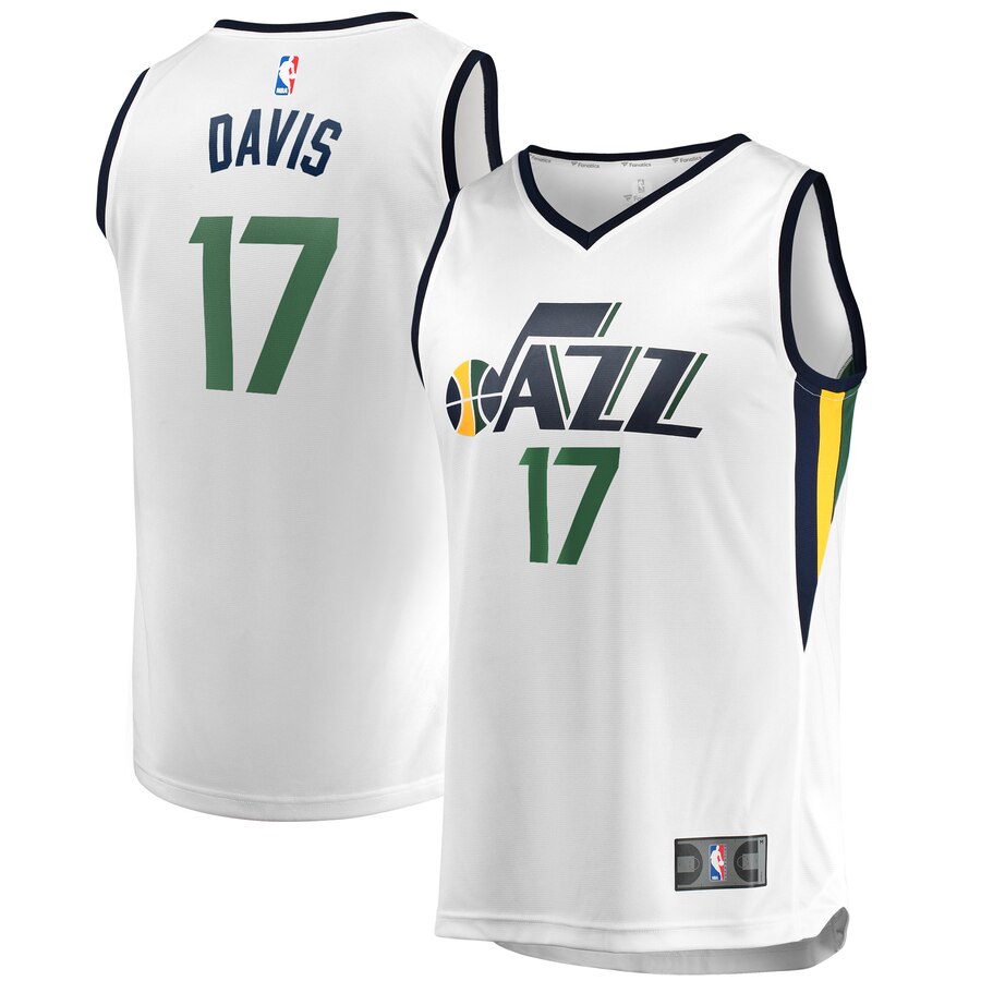 Ed Davis Utah Jazz Fanatics Branded Fast Break Player Basketball Jersey – Association Edition – White