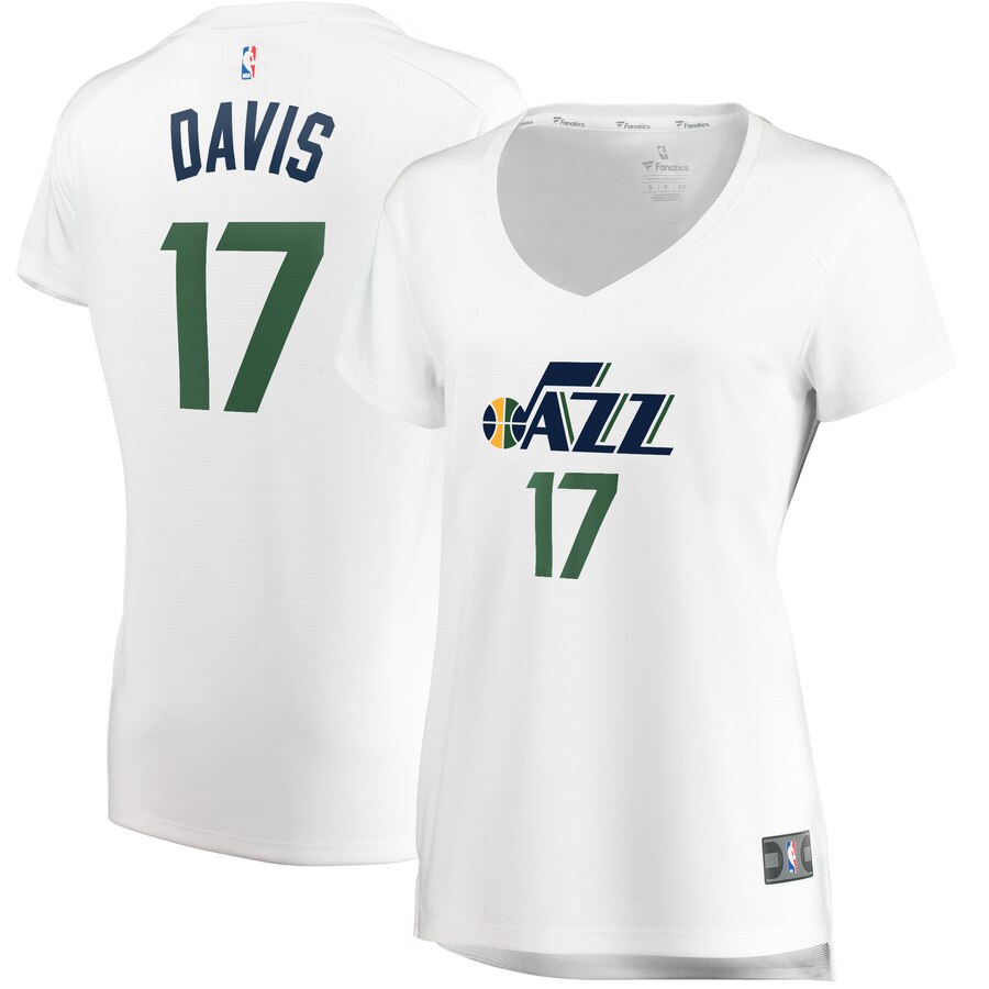 Ed Davis Utah Jazz Fanatics Branded Women's Fast Break Player Basketball Jersey - Association Edition - White