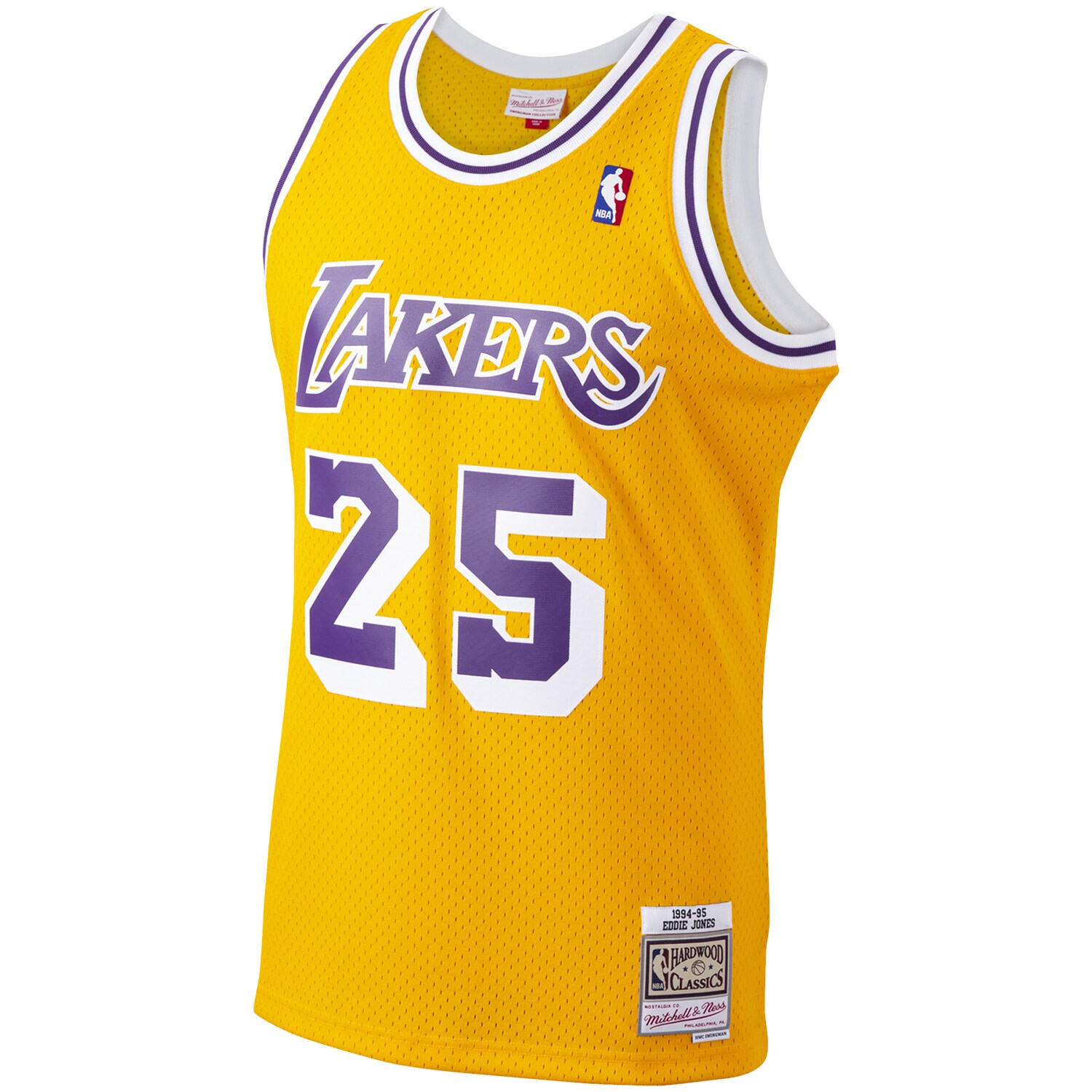 Alternative view of Ed Jones Los Angeles Lakers Mitchell & Ness 1994/95 Hardwood Classics Swingman Basketball Jersey - Gold