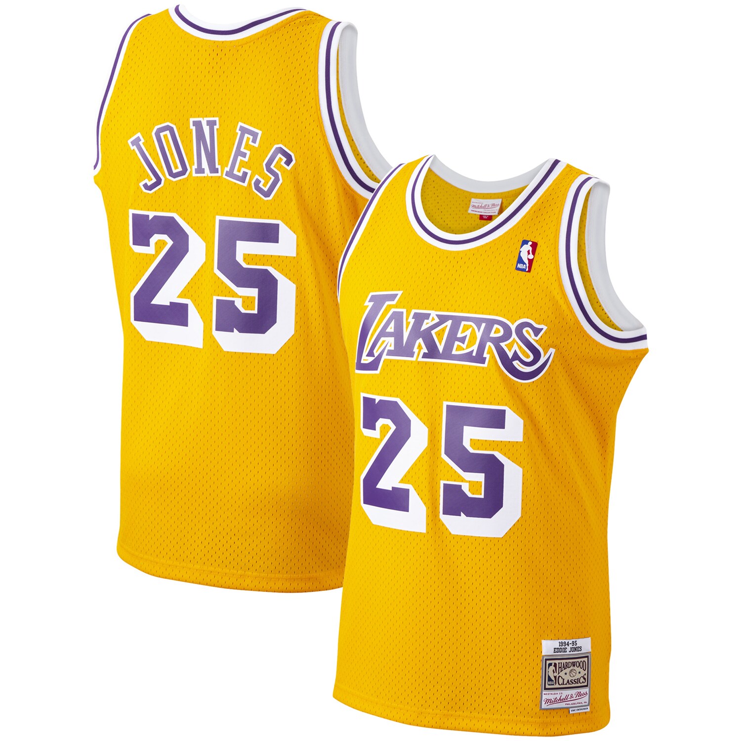 Alternative view of Ed Jones Los Angeles Lakers Mitchell & Ness 1994-95 Hardwood Classics Swingman Player Basketball Jersey - Gold