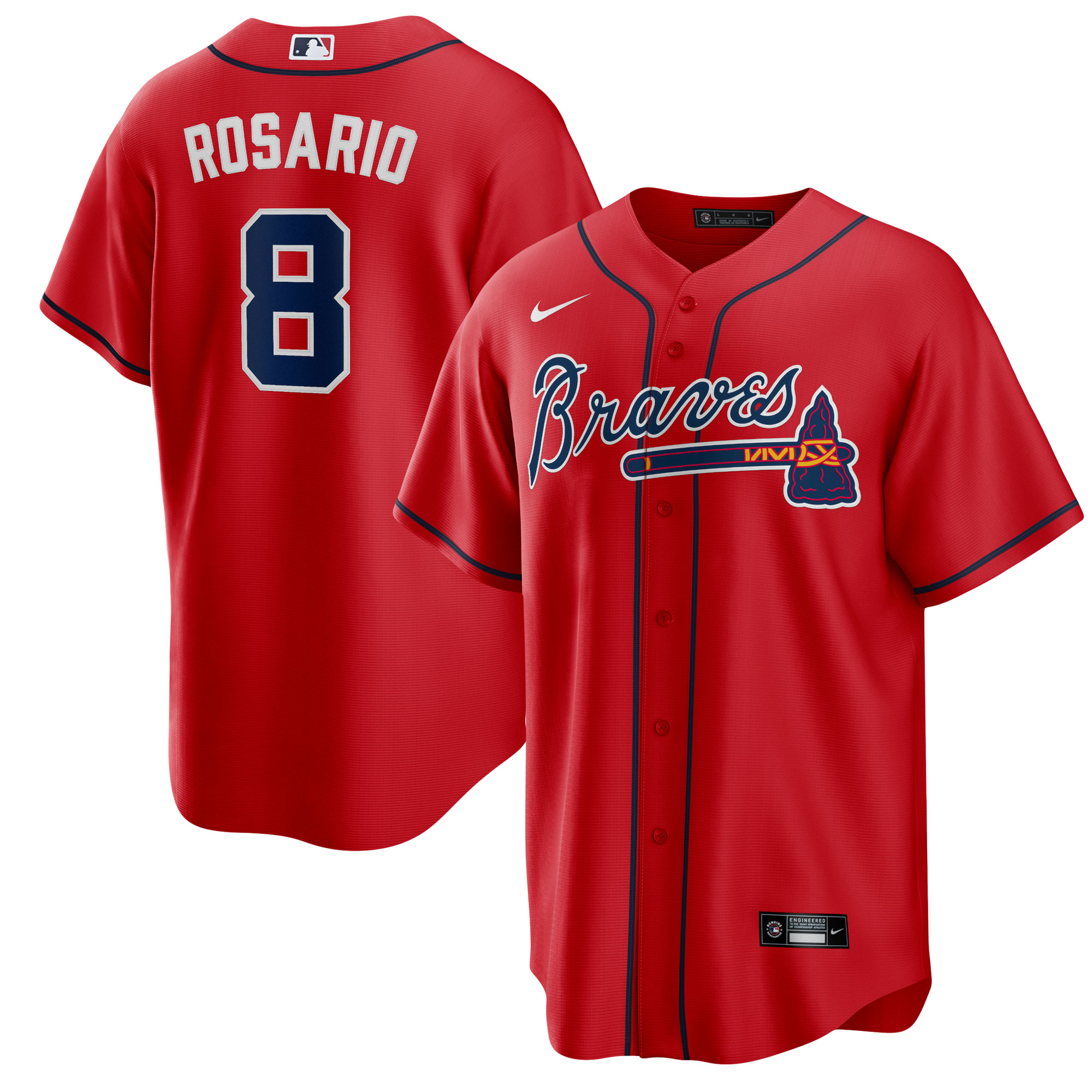 Eddie Rosario Atlanta Braves Alternate Replica Player Baseball Jersey - Red