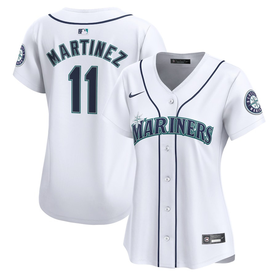 Edgar Martinez 11 Seattle Mariners Women Home Limited Player Men Baseball Jersey - White 
