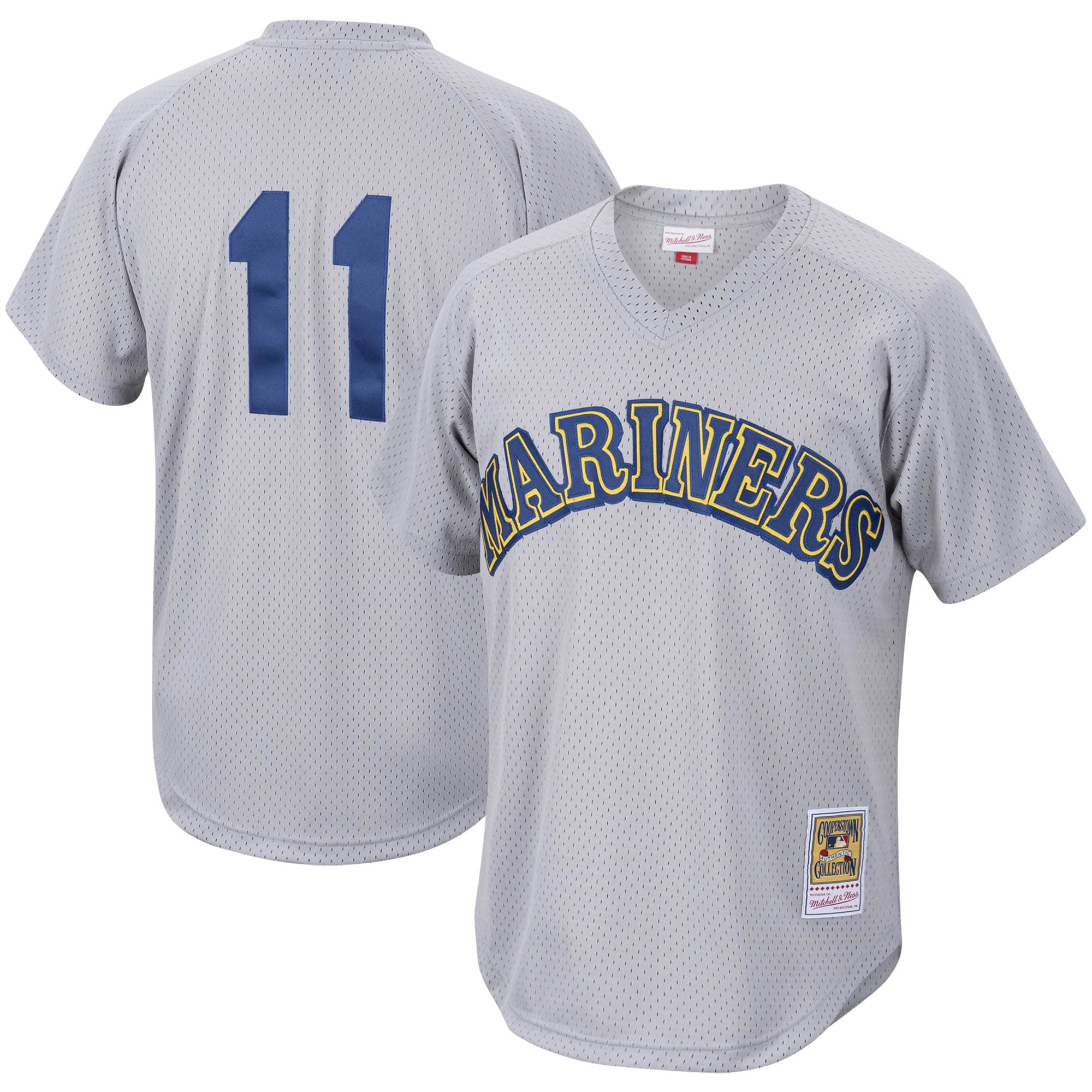 Edgar Martinez Seattle Mariners Mitchell & Ness Cooperstown Collection Mesh Batting Practice Baseball Jersey - Charcoal