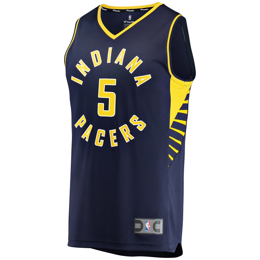 Alternative view of Edmond Sumner Indiana Pacers Fanatics Branded Fast Break Replica Player Basketball Jersey - Icon Edition - Navy
