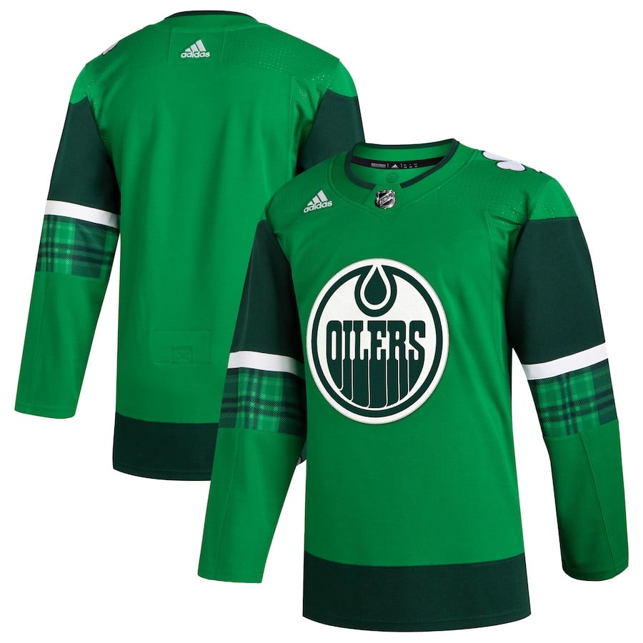 Edmonton Oilers 2023 St. Patrick's Day Primegreen Men Hockey Jersey - Kelly Green - JS843 