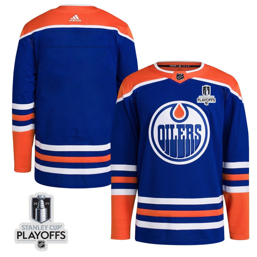 Edmonton Oilers 2024 NHL Playoffs Patch Home Hockey Jersey - Men - JS402 