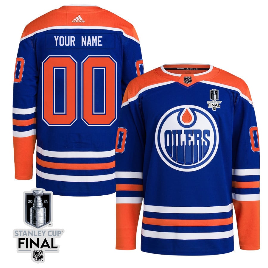 Edmonton Oilers 2024 STANLEY CUP Final Home Primegreen Hockey Jersey Customized - Men, Royal - JS973 