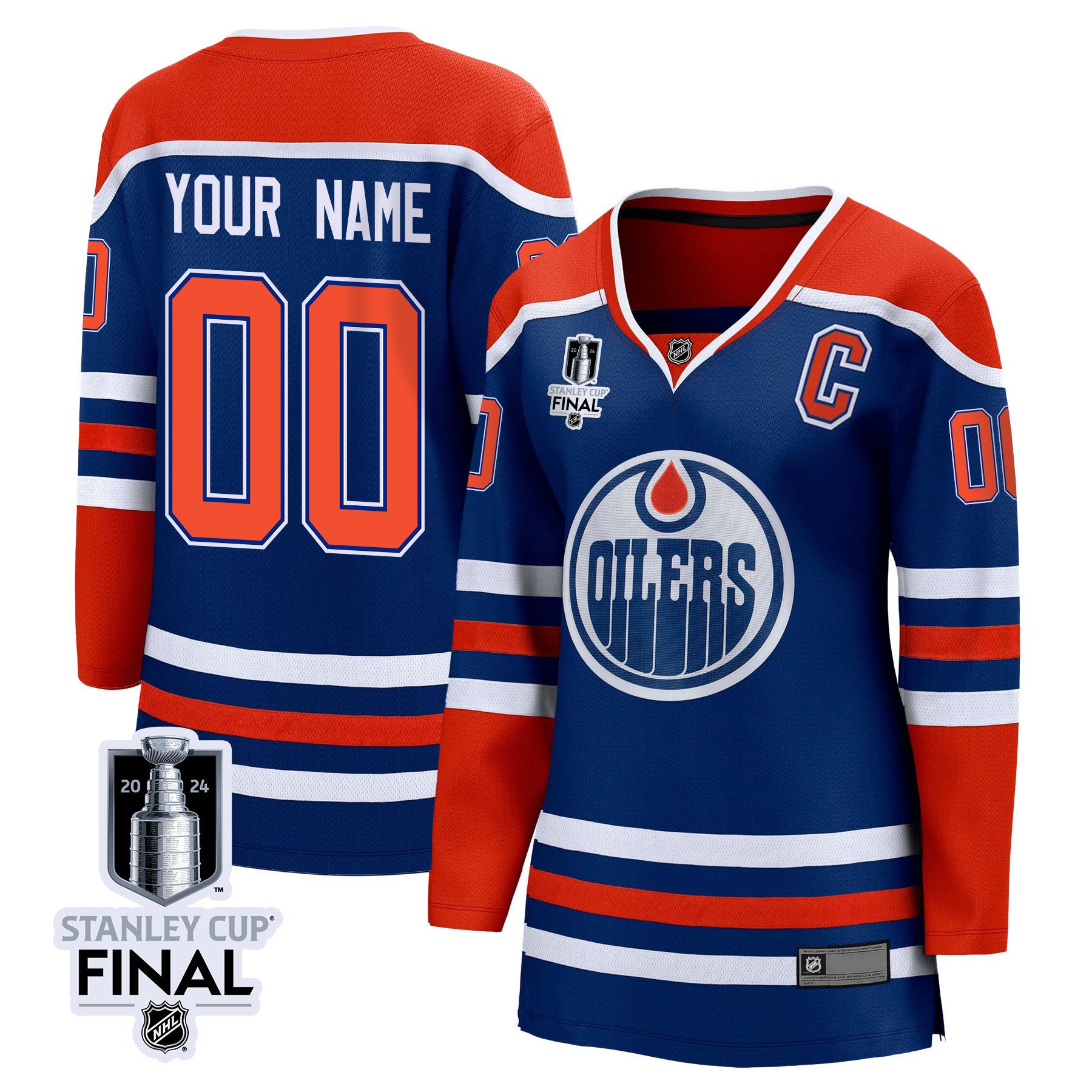 Edmonton Oilers 2024 STANLEY CUP Final Women's Home Hockey Jersey Customized - Royal - JS446 
