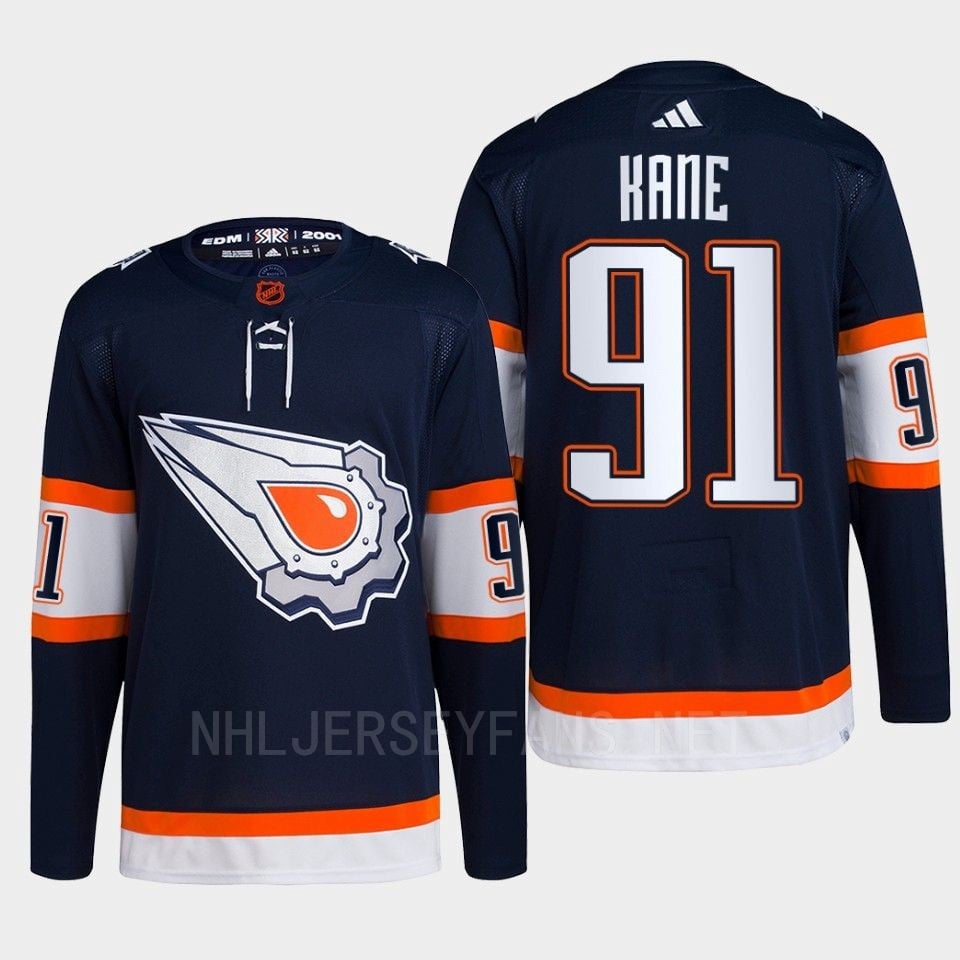 Edmonton Oilers Evander Kane 91 Navy Primegreen Reverse Retro 2.0 Hockey Jersey 2022 - JS735 