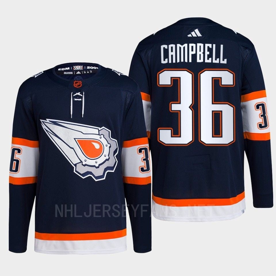 Edmonton Oilers Jack Campbell 36 Navy Primegreen Reverse Retro 2.0 Hockey Jersey 2022 - JS975 