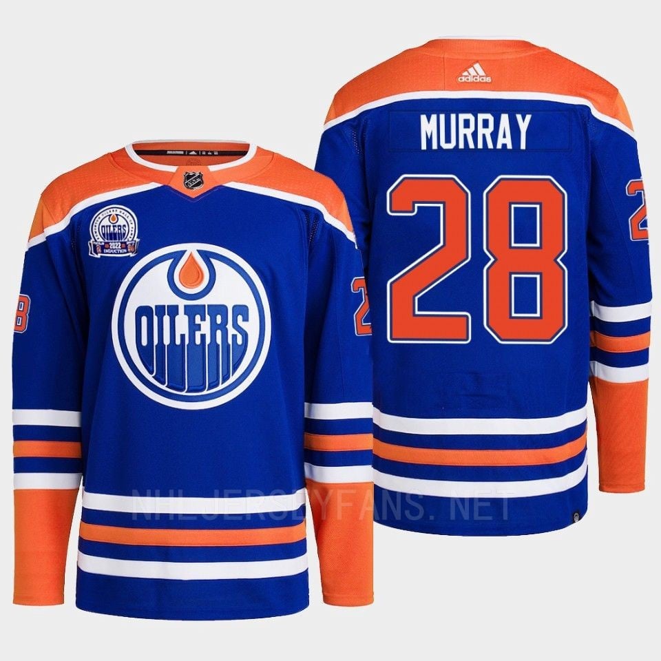 Edmonton Oilers Ryan Murray 28 Royal Primegreen Lee Ryan Hall Of Fame Patch Hockey Jersey 2022 - JS261 