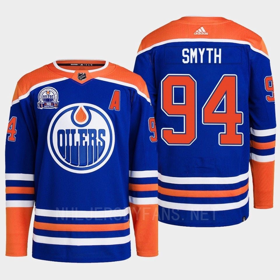 Edmonton Oilers Ryan Smyth 94 Royal Primegreen Hall Of Fame Patch Hockey Jersey 2022 - JS290 
