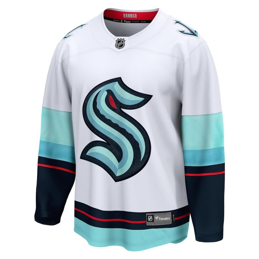 Alternative view of Eduard Sale #28 Seattle Kraken 2023 Draft Away Men Hockey Jersey - Blue - JS537 