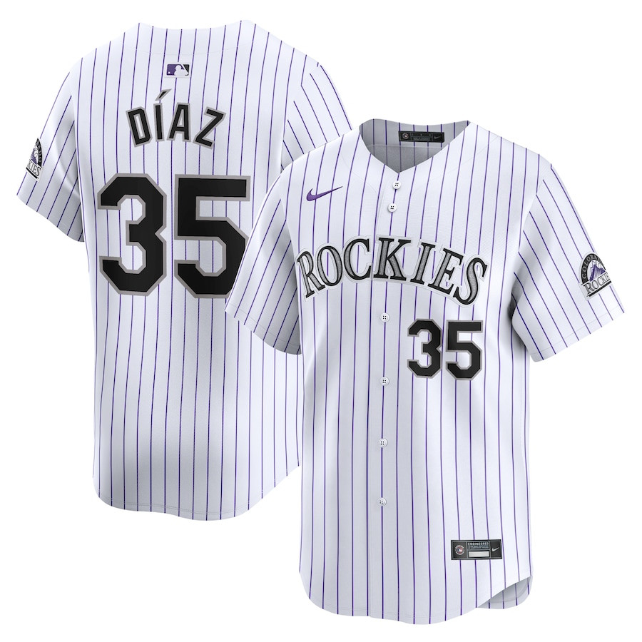 Elias Diaz 35 Colorado Rockies Home Limited Men Baseball Jersey - White