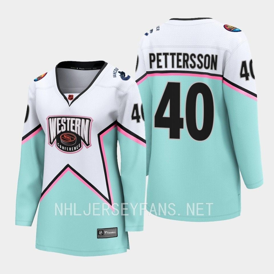 Elias Pettersson 40 Vancouver Canucks White 2023 All-Star Western Conference Hockey Jersey Women - JS153 