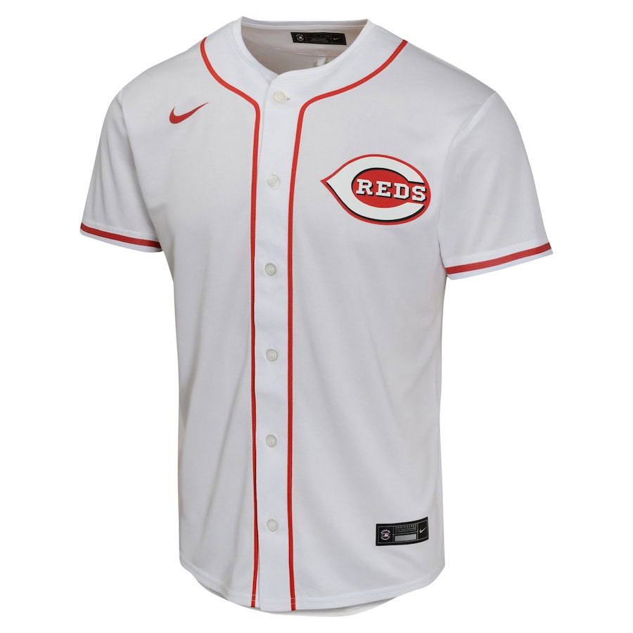 Alternative view of Elly De La Cruz 44 Cincinnati Reds Home Game Player YOUTH Baseball Jersey - White