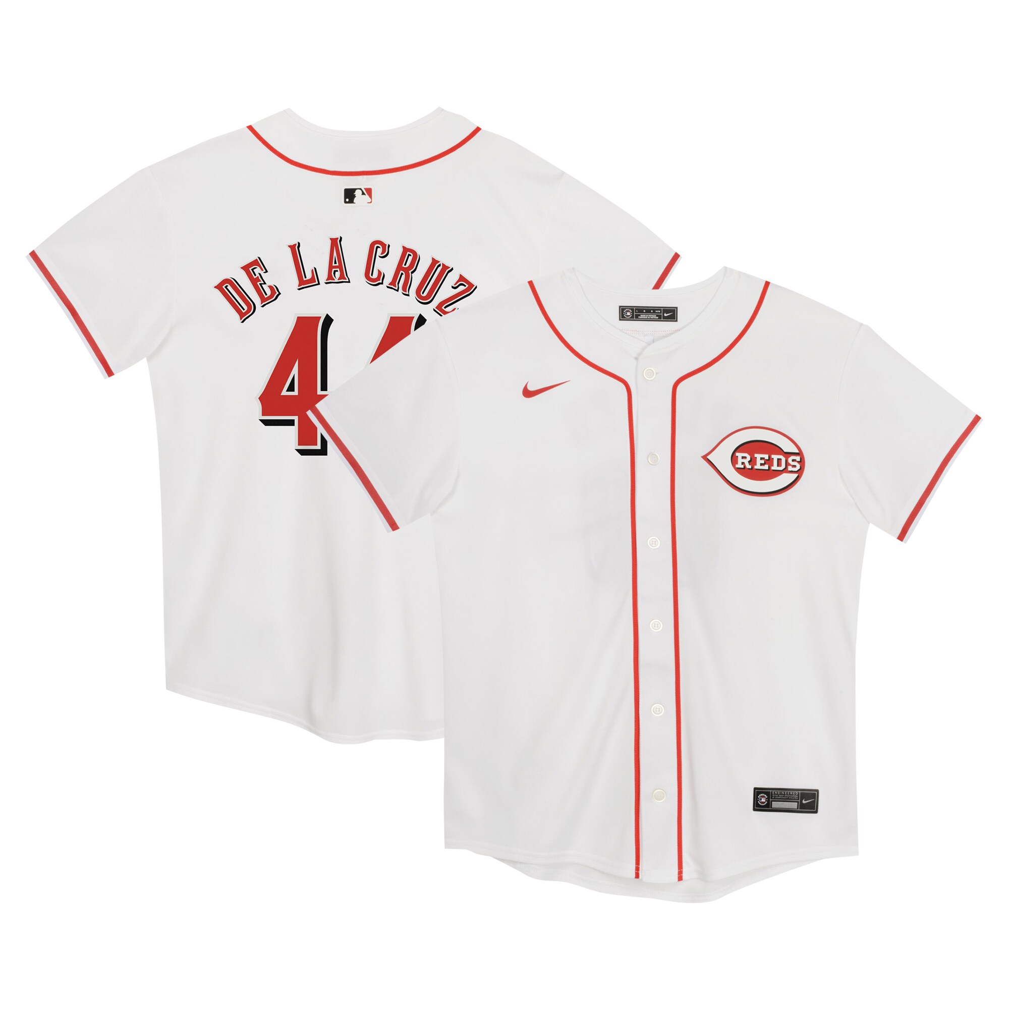 Elly De La Cruz Cincinnati Reds Preschool Home Game Baseball Jersey - White