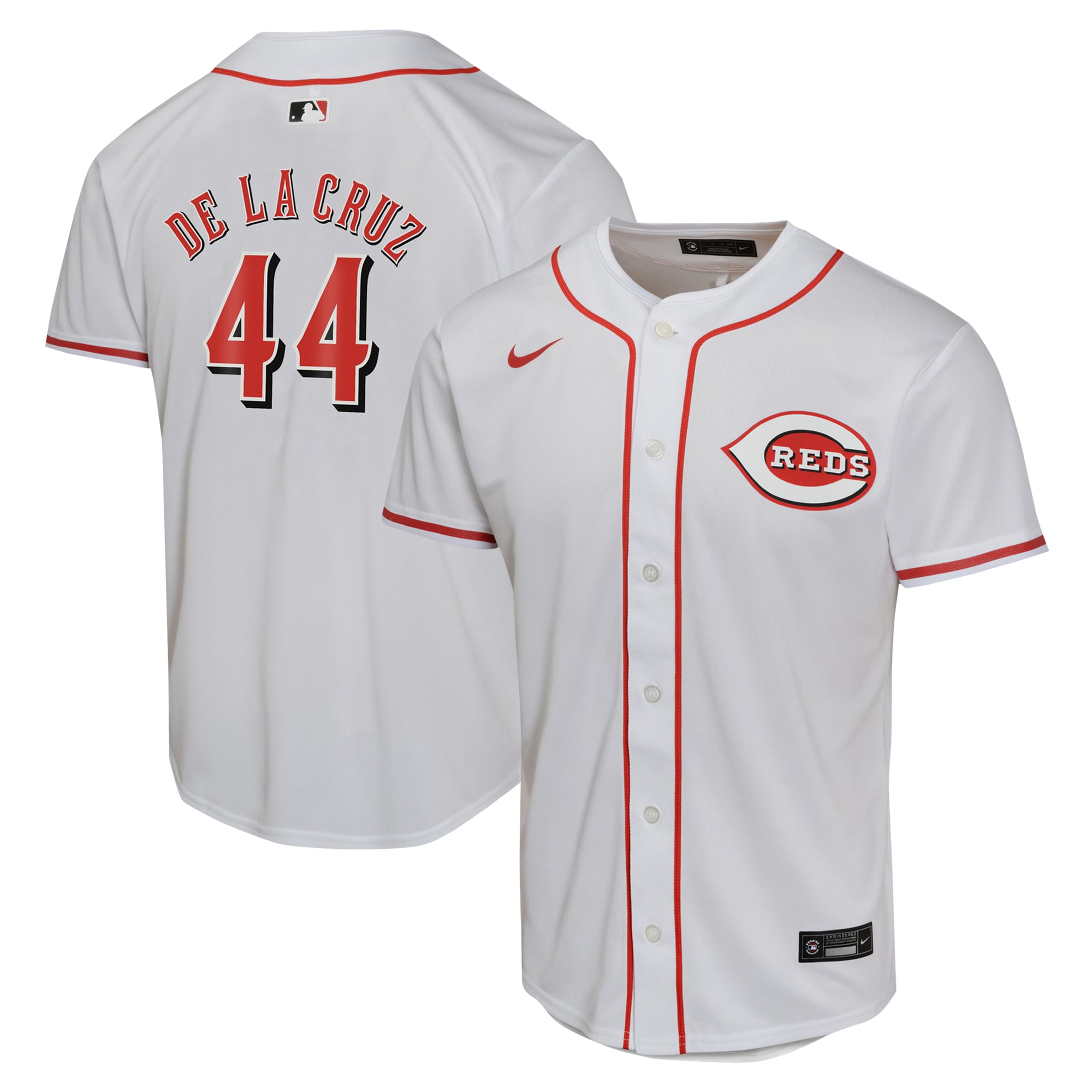 Elly De La Cruz Cincinnati Reds Youth Home Game Player Baseball Jersey - White
