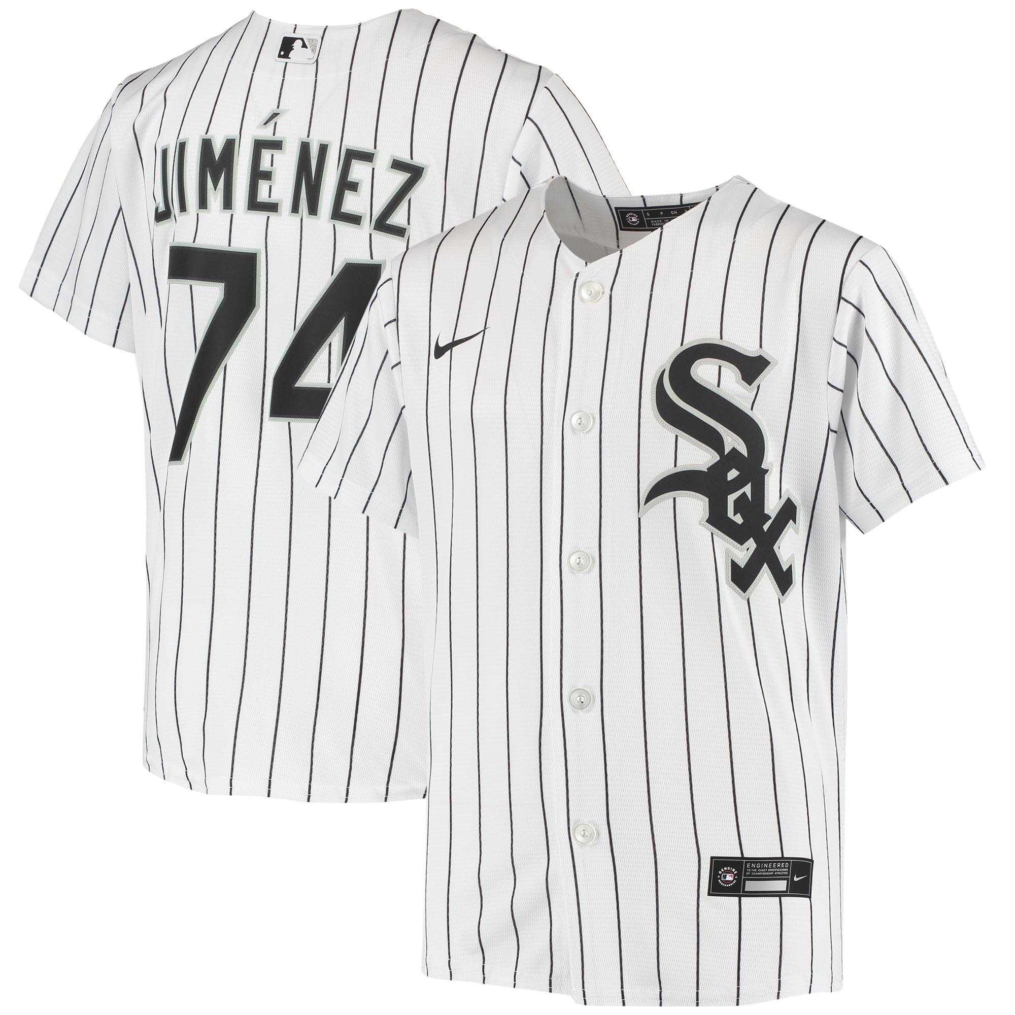 Alternative view of Eloy Jimenez Chicago White Sox Youth Alternate Replica Player Jersey – White