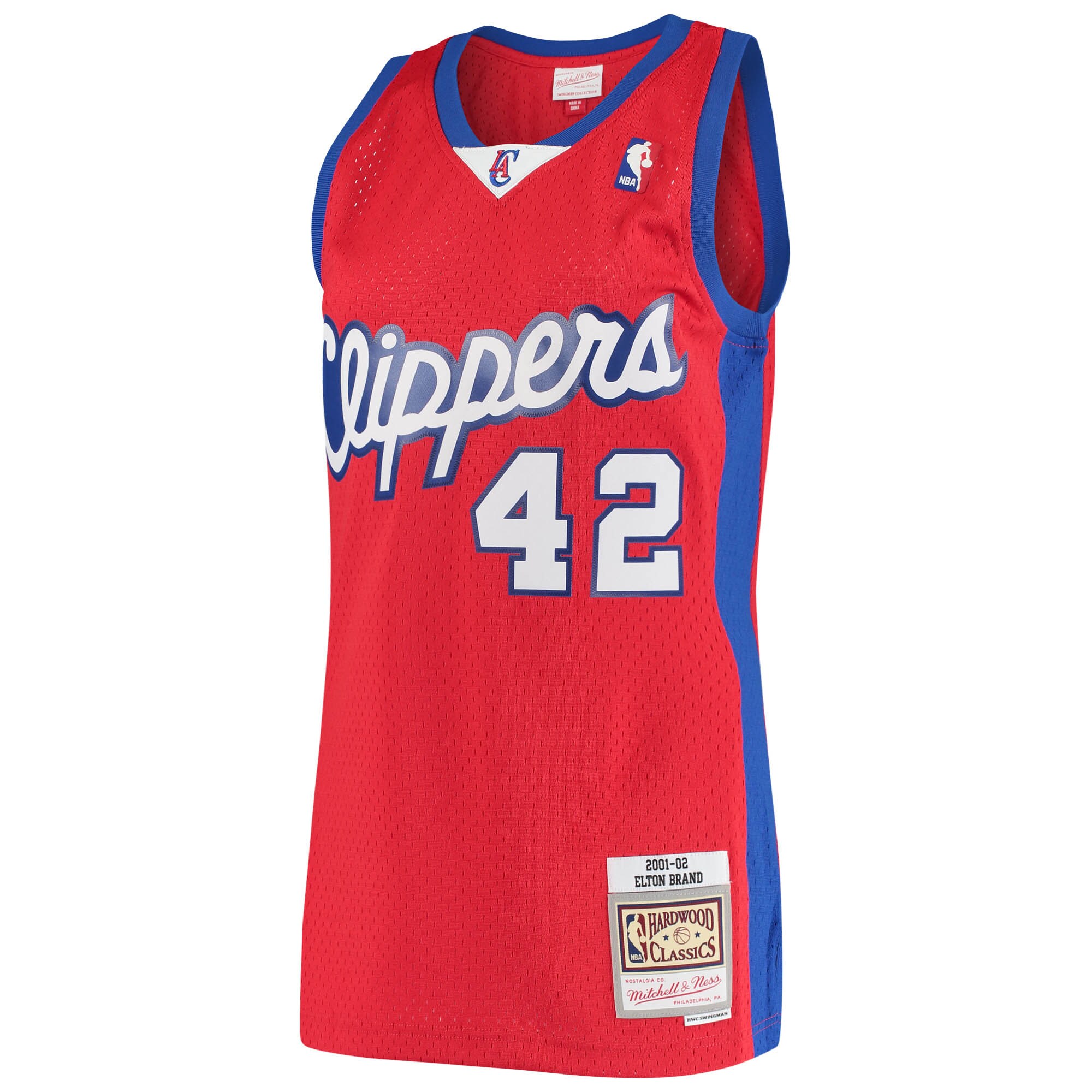 Alternative view of Elton Brand La Clippers Mitchell & Ness Hardwood Classics Swingman Basketball Jersey - Red