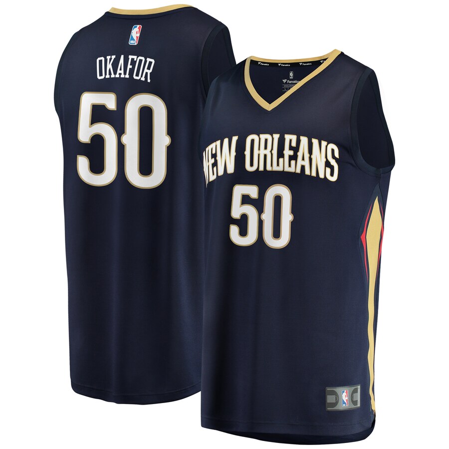 Emeka Okafor New Orleans Pelicans Fanatics Branded Fast Break Player Basketball Jersey - Icon Edition - Navy