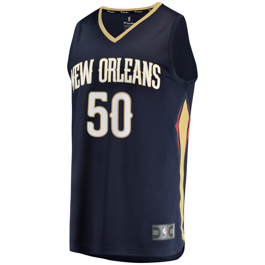 Alternative view of Emeka Okafor New Orleans Pelicans Fanatics Branded Fast Break Player Basketball Jersey - Icon Edition - Navy