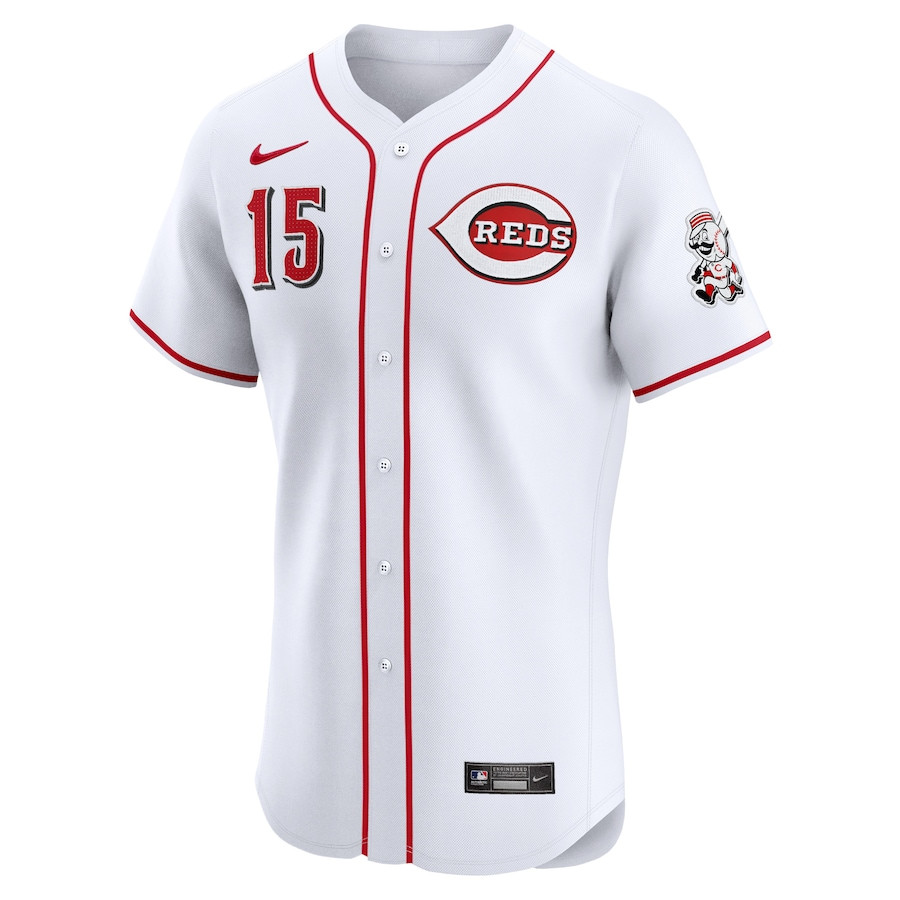 Alternative view of Emilio Pagan 15 Cincinnati Reds Home Elite Player Men Baseball Jersey - White