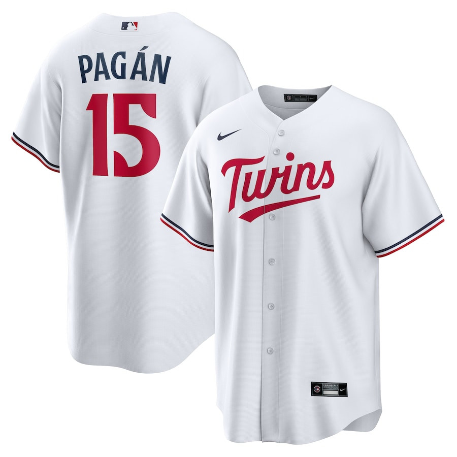 Emilio Pagán 15 Minnesota Twins Team Logo Home Men Baseball Jersey - White 