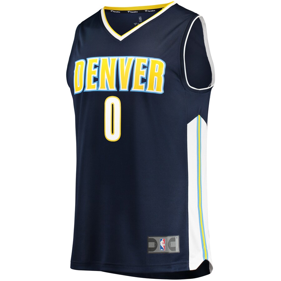 Alternative view of Emmanuel Mudiay Denver Nuggets Fanatics Branded Fast Break Replica Basketball Jersey Navy - Icon Edition
