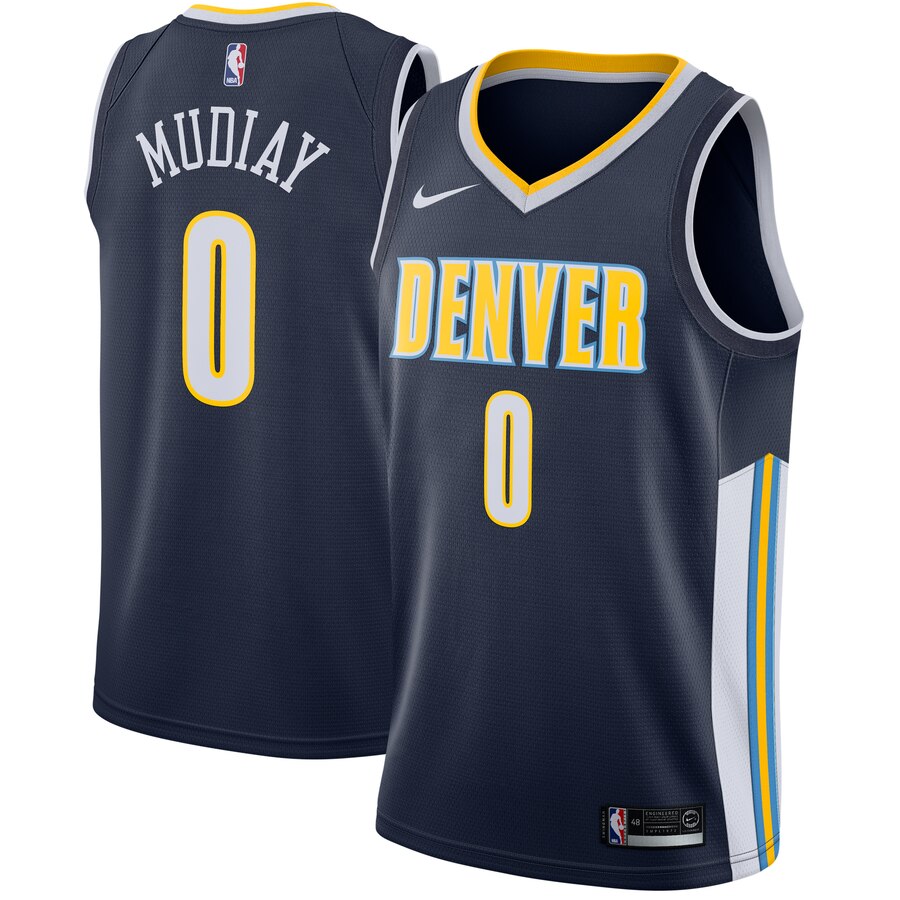 Emmanuel Mudiay Denver Nuggets Swingman Basketball Jersey Navy - Icon Edition