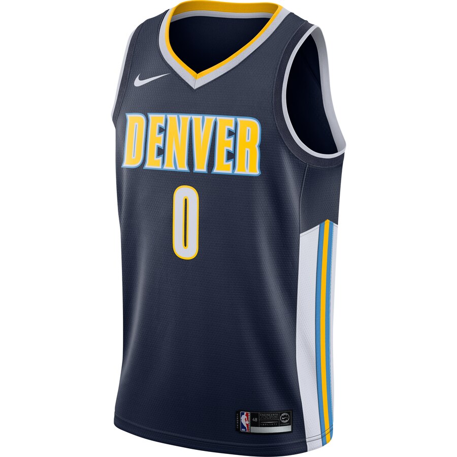 Alternative view of Emmanuel Mudiay Denver Nuggets Swingman Basketball Jersey Navy - Icon Edition