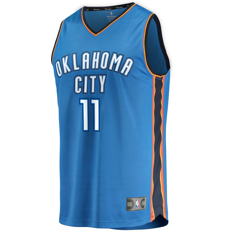 Alternative view of Enes Kanter Oklahoma City Thunder Fanatics Branded Fast Break Replica Jersey Blue - Icon Edition