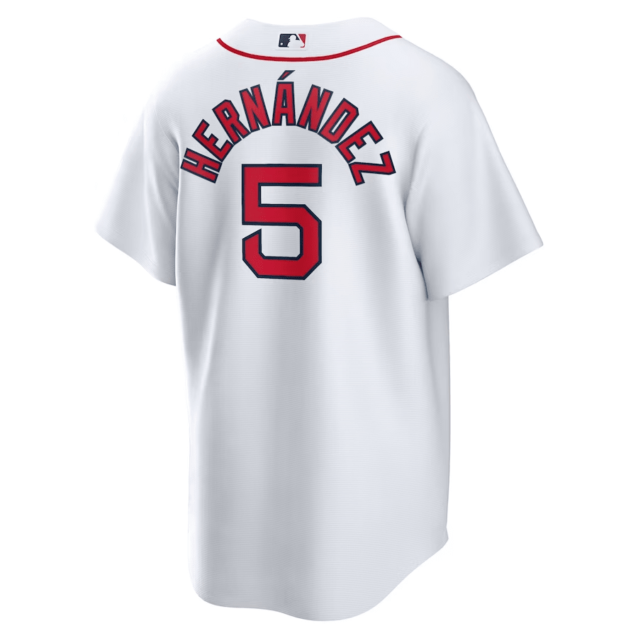 Alternative view of Enrique Hernandez 5 Boston Red Sox Home Men Jersey - White