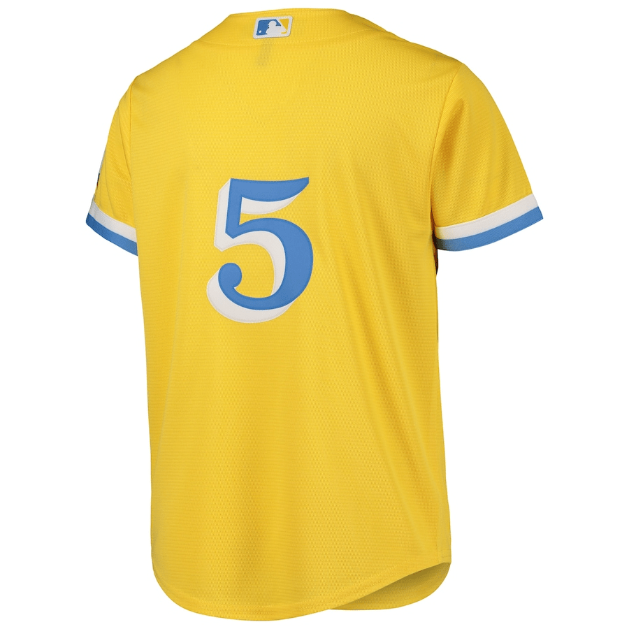 Alternative view of Enrique Hernandez 5 Boston Red Sox Youth City Connect Jersey - Gold