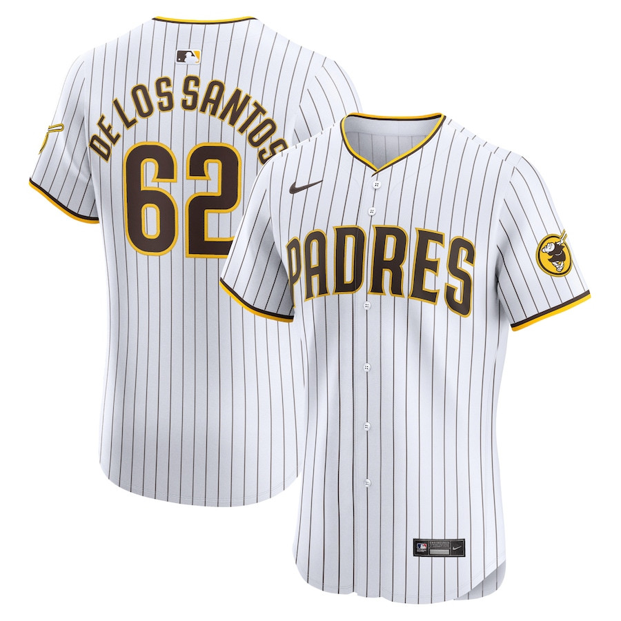 Enyel De Los Santos 62 San Diego Padres Home Elite Player Men Baseball Jersey - White 