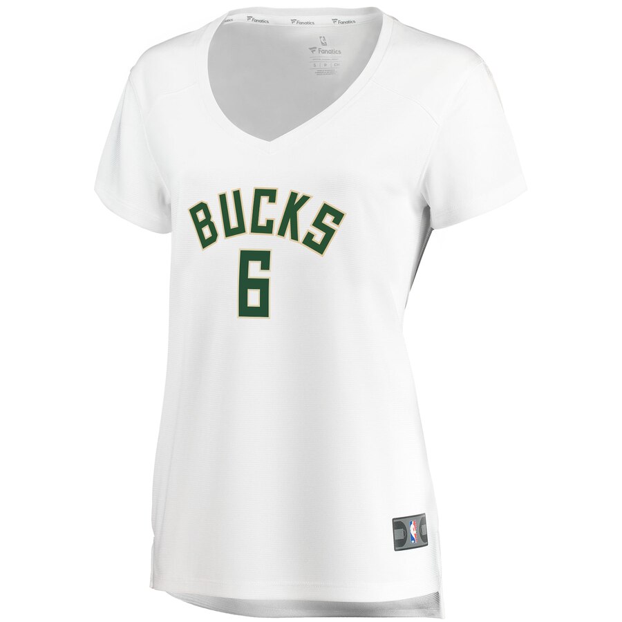 Alternative view of Eric Bledsoe Milwaukee Bucks Fanatics Branded Women's Fast Break Replica Basketball Jersey White - Association Edition